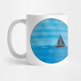 Sail boat on the ocean Mug